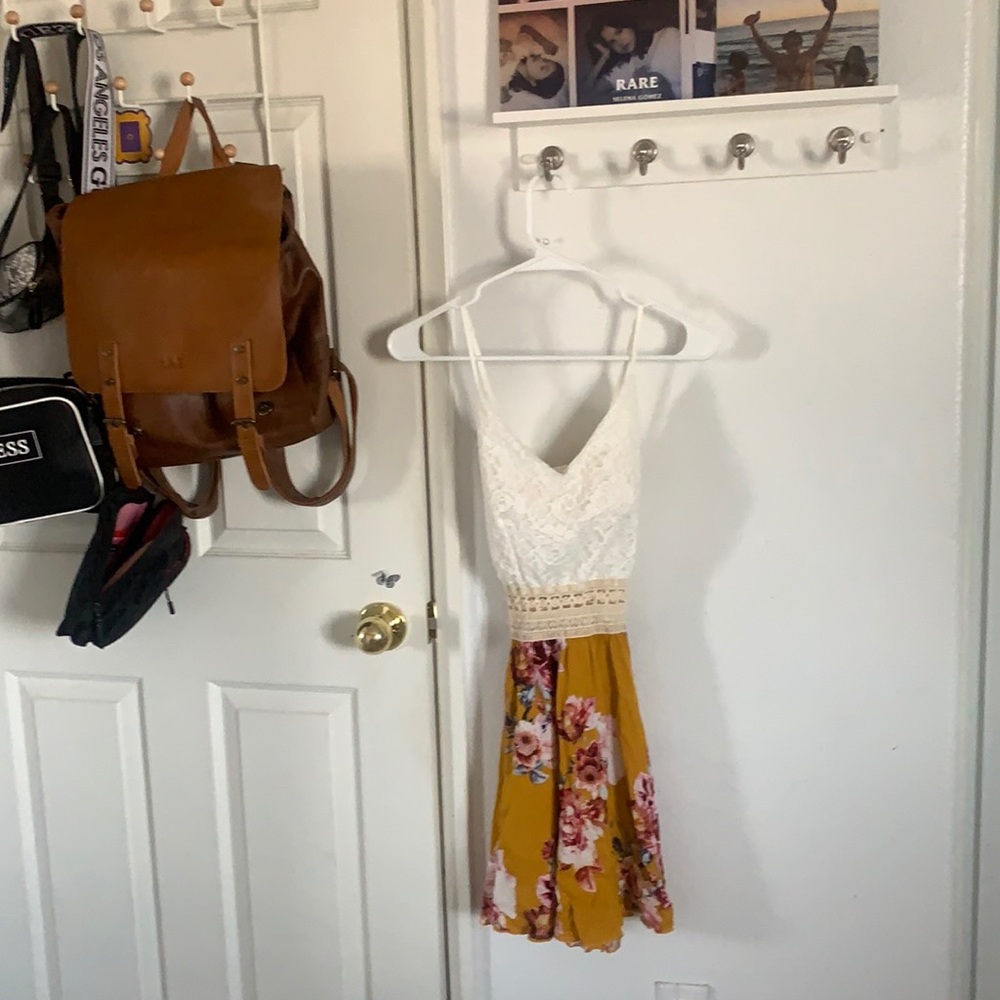 Rue 21 yellow floral lace dress